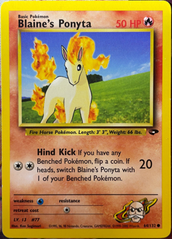 Blaine's Ponyta - 64/132 - Gym Challenge Pokemon 2000 - Image 1