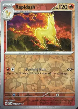 Rapidash Reverse Holo - 020/142 - Stellar Crown Pokemon 2024 - Image 1