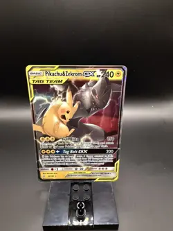 Pokemon Pikachu & Zekrom GX TCG Sun & Moon Holo Ultra Rare Card 33/181 - Image 1