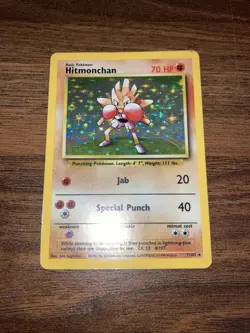 Hitmonchan Base Set Holo Rare 7/102 MP/LP Condition - Image 1