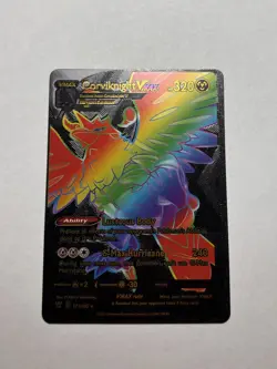 Corviknight VMAX 171/163 Rainbow HP320 Black Foil Fan Art Display Card - NM - Image 1