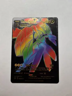 Tapu Koko Vmax Dynamax Textured Black Foil Display Card Rainbow Fan Art 320HP NM - Image 1
