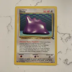 Pokemon TCG Ditto 18/62 Fossil Collector’s Card 1999 NM Uncommon - Image 1