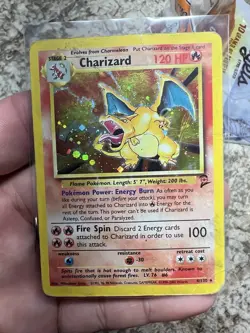 Pokemon Charizard Base Set Holo Rare 120 HP Card 004/102 English 2000 - Image 1