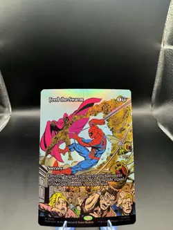 MTG Feed the Swarm (Borderless) Foil NM Marvel Universe Eternal-Legal Magic 16 - Image 1