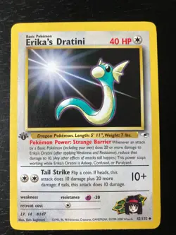 Pokemon Gym Heroes Non-Holo RARE 1st Edition Erika's Dratini 42/132 EX/NM - Image 2