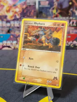 Team Magma's Rhyhorn 68/95 Team Magma Vs Team Aqua 2004 Non Holo Pokemon LP - Image 1