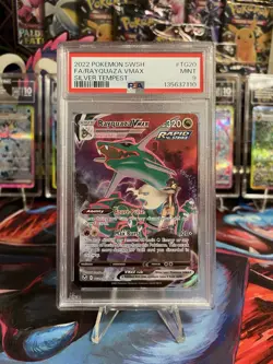 2022 Pokemon SWSH Silver Tempest Rayquaza VMAX #TG20 FA Gallery PSA 9 Mint - Image 1