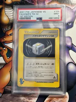 2001 Japanese Pokemon ~ VS 1st Edition ~ Falkner's TM 02 #104 ~ PSA 9 MINT - Image 1