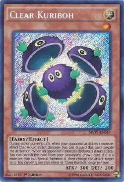 Yugioh - Clear Kuriboh - 1st Edition Secret Rare NM - Free Holographic Card - Image 1