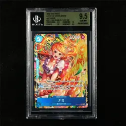 BGS 9.5 GEM MINT 2025 One Piece JPN Nami OP11-054 SR(Alt Art) - Image 2