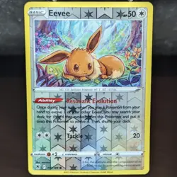 Eevee 119/189 LP/NM Astral Radiance Reverse Holo Pokemon TCG Card forest flowers - Image 1