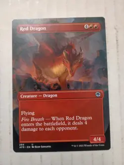 Red Dragon U 294 AFR Borderless MTG Card Adventures In The Forgotten Realms - Image 1