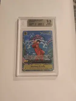 BGS 9.5 GEM MINT Monkey D Luffy Treasure Rare OP07-109 500 Years in the Future - Image 1