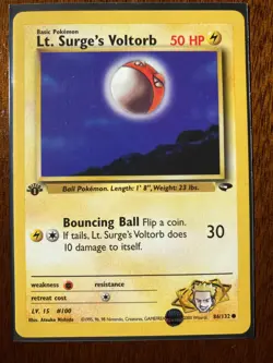 Pokemon Gym Challenge 1st Edition Non-Holo Lt. Surge's Voltorb 86 /132 EX - Image 1