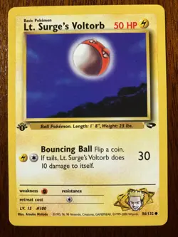 Pokemon Gym Challenge 1st Edition Non-Holo Lt. Surge's Voltorb 86 /132 EX - Image 2