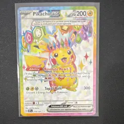 Pokemon TCG Pikachu ex 219/191 Ultra Rare Full Art Tera Holo SV08 English - Image 1