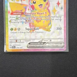 Pokemon TCG Pikachu ex 219/191 Ultra Rare Full Art Tera Holo SV08 English - Image 2