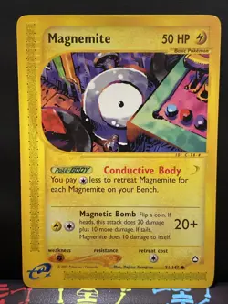 Pokemon- Magnemite 091/147 Aquapolis Regular - LP - Image 1