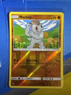 Pokemon TCG Machop Sun & Moon: Guardians Rising 62/145 Reverse Holo Common NM - Image 1