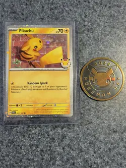 Pikachu 051 /162 Stamped 2026 Pokemon Day 30 Promo TCG With Coin - Image 1