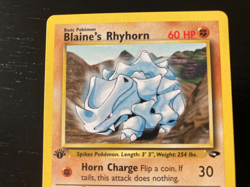 Pokemon Gym Challenge Non-Holo 1st Edition Blaine's Rhyhorn 65/132 EX/NM - Image 3