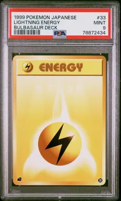 1999 Pokemon Japanese Bulbasaur Deck 33 Lightning Energy PSA 9 - Image 1