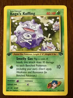 Pokemon Gym Challenge Non-Holo 1st Edition Koga's Koffing 79/132 EX/NM - Image 2