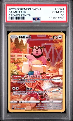 2023 POKEMON SWORD & SHIELD CROWN ZENITH #GG24 FULL ART/MILTANK PSA 10 - Image 1