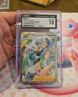 Pokemon Wallace (Full Art) Ultra Rare CGC 10 Gem Mint Silver Tempest #194/195 - Image 1