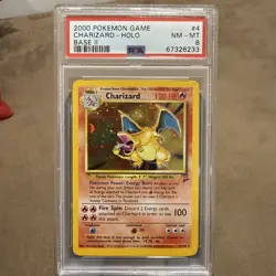 2000 POKEMON BASE SET 2 #4 CHARIZARD-HOLO PSA 8 - Image 1