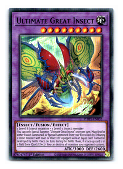 Ultimate Great Insect - PHHY-EN035 - Super Rare - 1st Edition Yugioh - Image 1