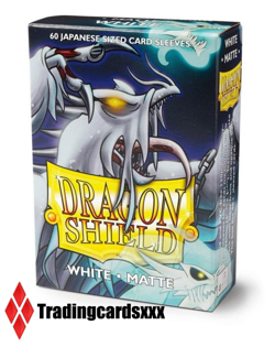 ♦Yu-Gi-Oh!♦ 60 Proteges Cartes/Sleeves SMALL Dragon Shield Matte - White (Blanc) - Image 1