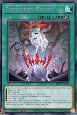 BPRO-EN067 Forbidden Crown Secret Rare 1st Edition YuGiOh Preorder - Image 1