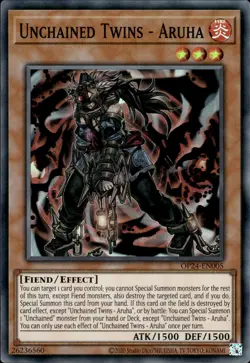 Unchained Twins - Aruha - Super Rare OP24-EN005 - NM - YuGiOh - Image 1