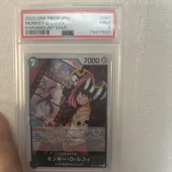 2022 Japanese One Piece Paramount War Monkey D. Luffy OP02-041 PSA 9 - Image 1