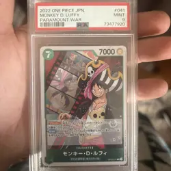 2022 Japanese One Piece Paramount War Monkey D. Luffy OP02-041 PSA 9 - Image 3