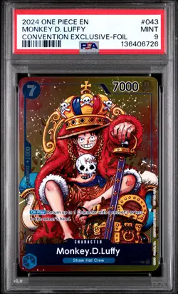 2024 ONE PIECE PROMOS CONVENTION EXCLUSIVE-FOIL #043 MONKEY D. LUFFY PSA 9 - Image 1