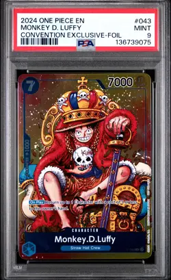 2024 ONE PIECE PROMOS CONVENTION EXCLUSIVE-FOIL #043 MONKEY D. LUFFY PSA 9 - Image 1