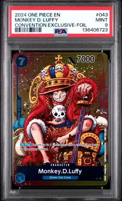 2024 ONE PIECE PROMOS CONVENTION EXCLUSIVE-FOIL #043 MONKEY D. LUFFY PSA 9 - Image 1