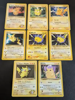 8x Pikachu Pokemon Cards Lot | WOTC Vintage | Base Jungle Neo | JP ENG NL - Image 1