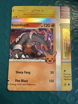 Pokemon Card - Houndoom Error Miscut NFC Trick or Trade 062/193 Holo Rare - Image 1