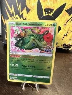 Pokemon Go Radiant Venusaur Reverse Holo Rare Card 004/078 Shiny TCG NM - Image 1
