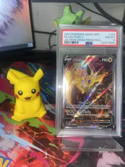 Jolteon V SWSH183 SWSH: Sword & Shield Promo Cards Holo PSA 8 - Image 1