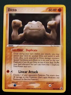 (LP) Ditto (Geodude) 62/113 2005 Ex Delta Species Pokemon Card Yuka Morii Illst - Image 1