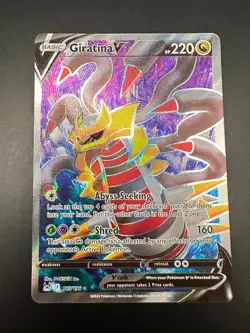 Pokemon TCG Giratina v Lost Origin 2022 Full Art Holo Rare Card 185/196 - Image 1