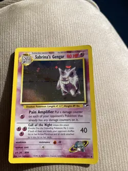 Pokemon Gym Heroes Sabrina's Gengar 14/132 Holo Rare swirl! 👻 - Image 1