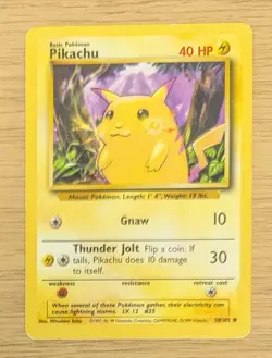 Pokemon TCG Pikachu Base Set 58/102 Regular Unlimited Common - Image 1