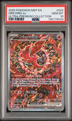 2025 POKEMON MEP EN-ME BLACK STAR PROMO #024 ORICORIO EX PSA 10 - Image 1