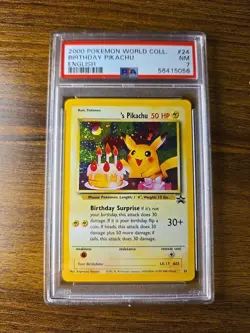 Pokemon 2000 Promo Black Star #24 Birthday Pikachu Holo PSA 7 - Image 1